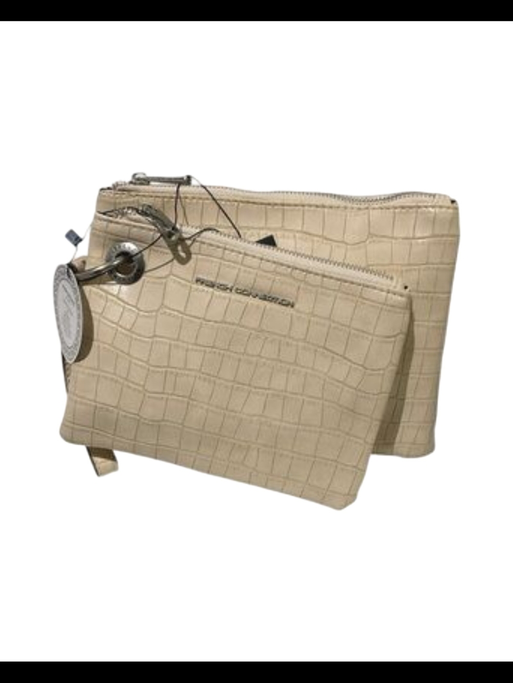 NWT French Connection Natural Croc-Embossed 2 in 1 Wristlet